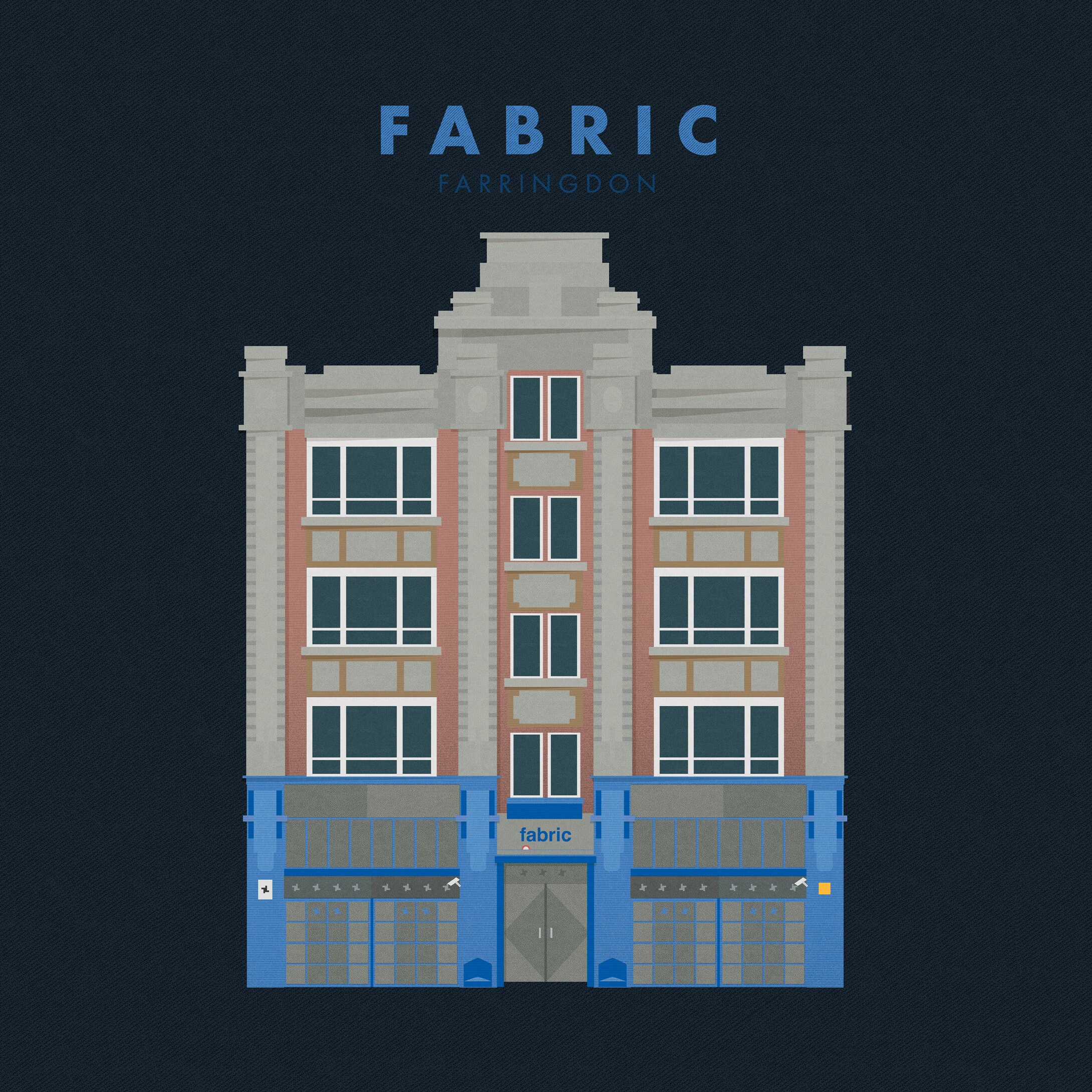 Fabric Farringdon Print by Them Places London Retro Poster Etsy UK
