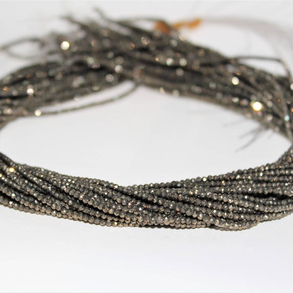 Faceted Pyrite Gemstone Round Loose beads 2/3/4mm