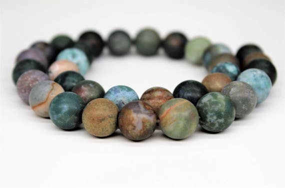 Matte Azurite Chrysocolla Gem Beads For Bracelet Necklace Jewelry Beadwok 6-10mm