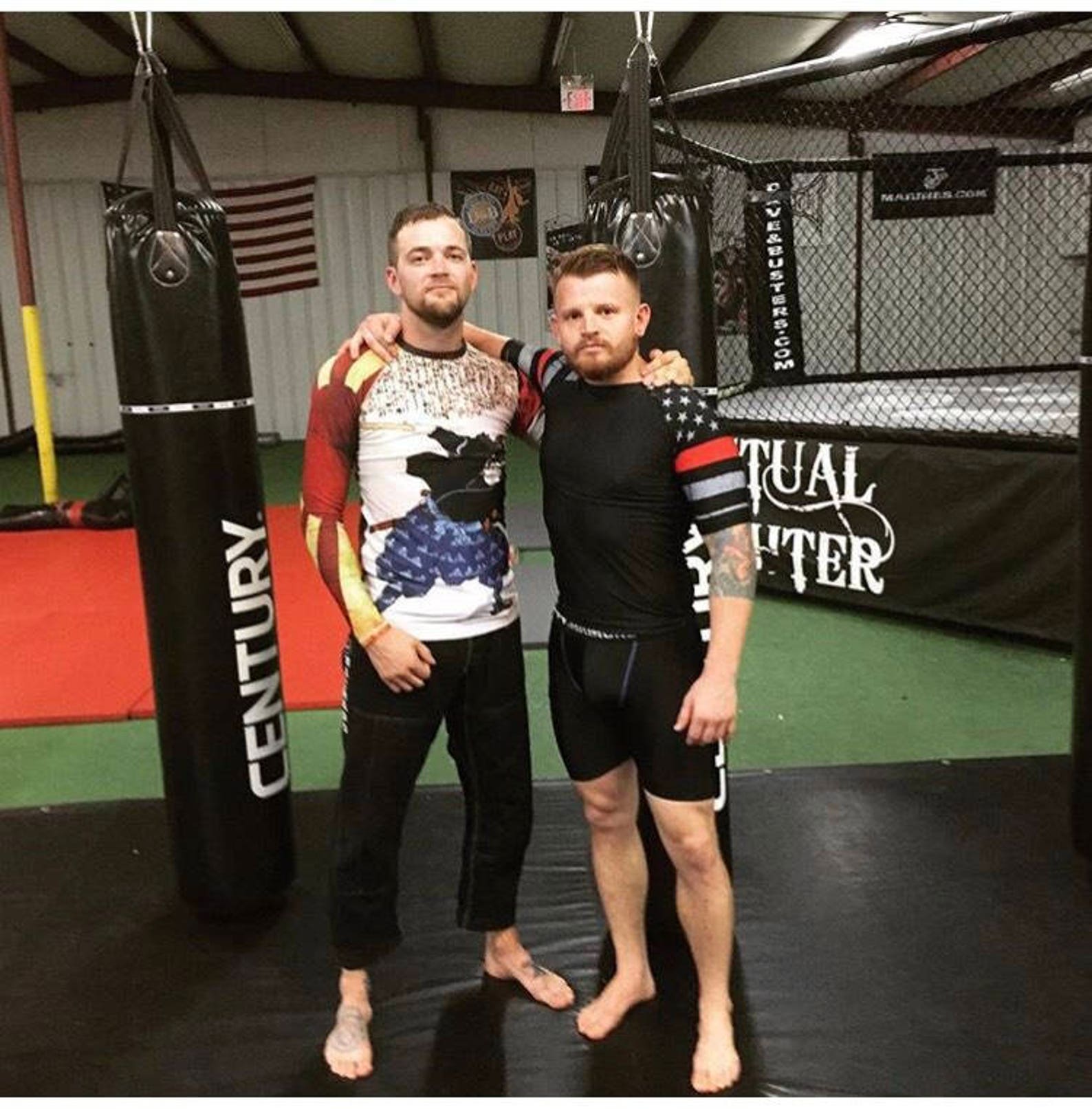 Rash Guard Firefighter Thin Red Line MMA Jiu Jitsu Etsy