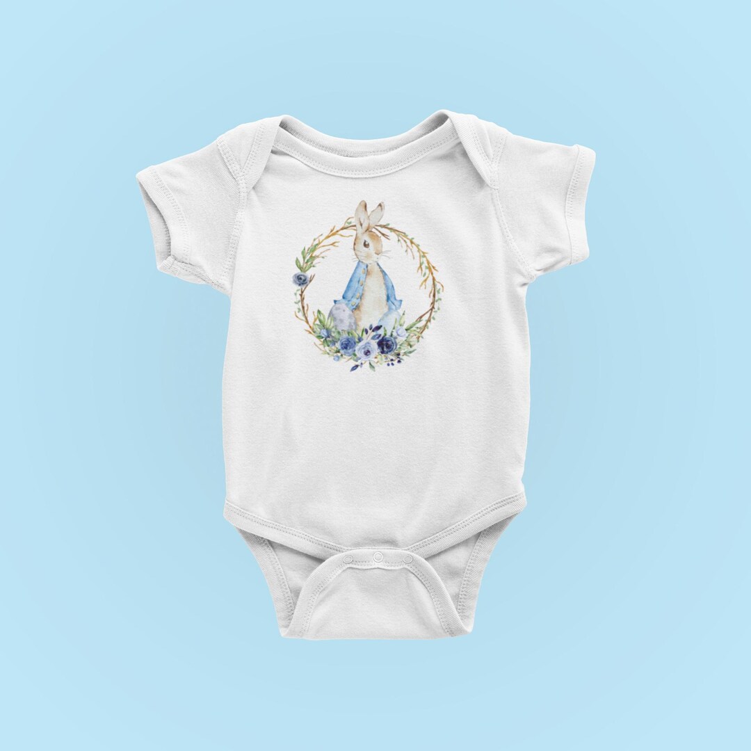 Baby Blue Peter Rabbit Style Infant Bodysuit, Beatrix Potter Style ...