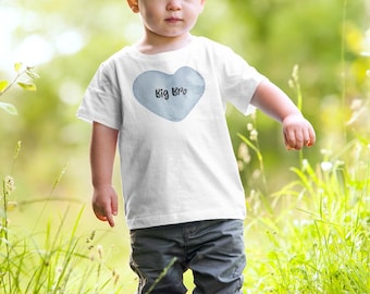 Maglietta per fratello maggiore: regalo per fratelli con cuore blu