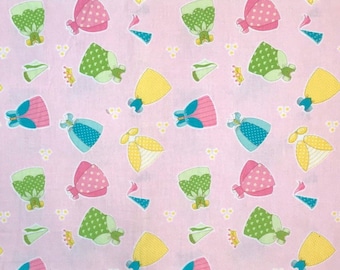 Princess dress on pink fabric, fancy, play dress up clothes, disney princess look print, cotton woven, “Happily every After” Riley Blake DH1