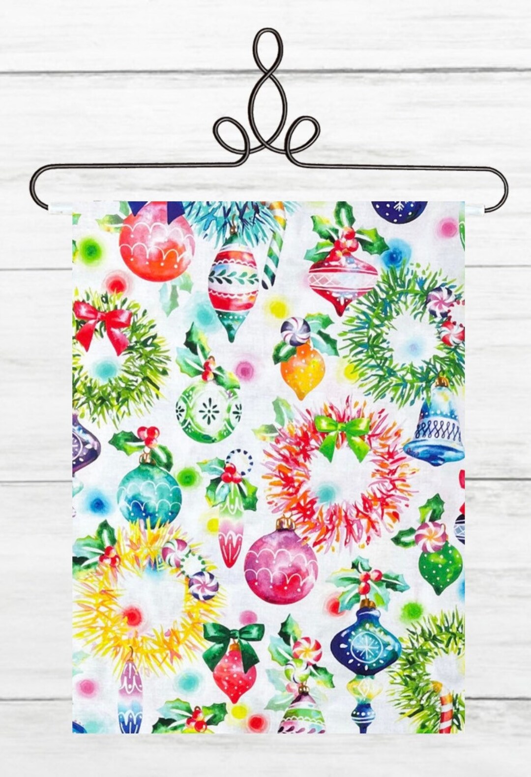 Glow Ornaments and Wreaths White Fabric Robert Kaufman Etsy