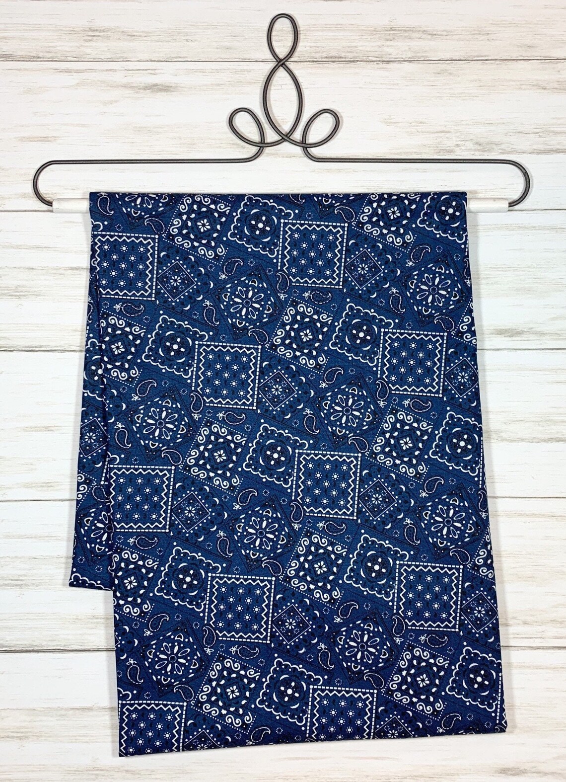 Bandana fabric navy blue Blazin bandana print cotton woven Etsy