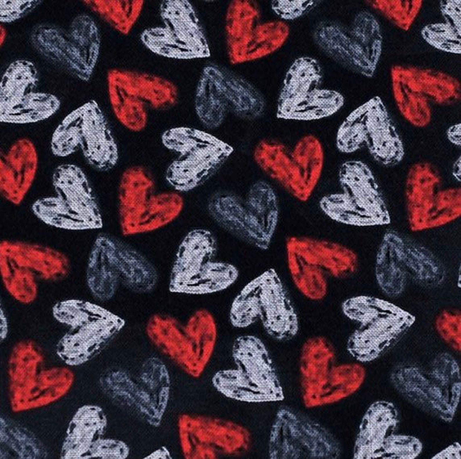 Chalkboard Hearts on Black Fabric Joann Fabrics Valentine Etsy