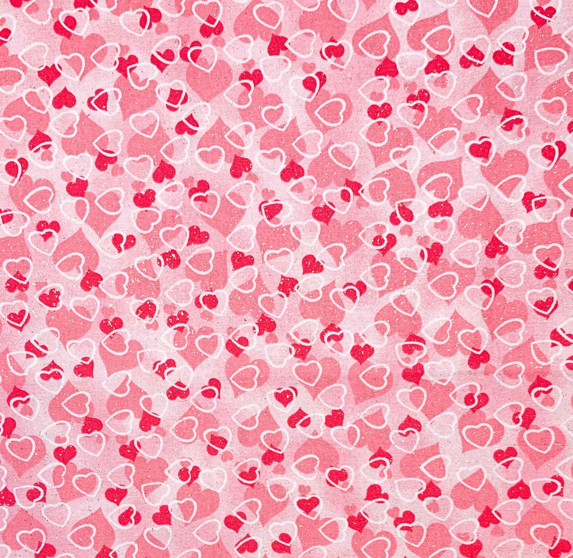 Pink Valentines Hearts Fabric Glitter Sparkly Pale Pink - Etsy