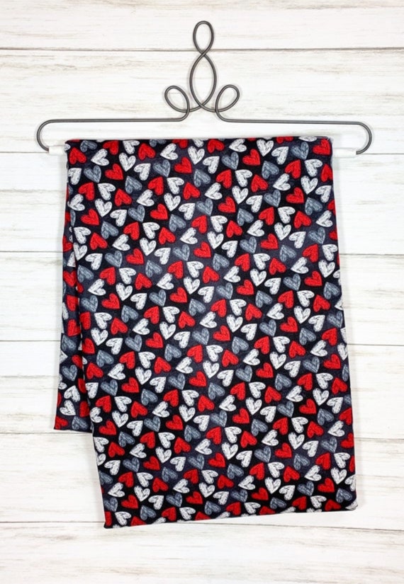 Chalkboard hearts on black fabric JoAnn fabrics Valentine Etsy
