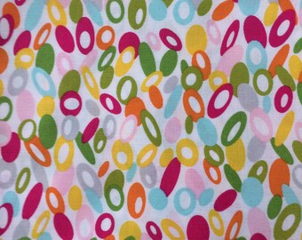 Bright ovals cotton fabric/Waverly Inspirations/kids clothes/tote bag/doll clothes/