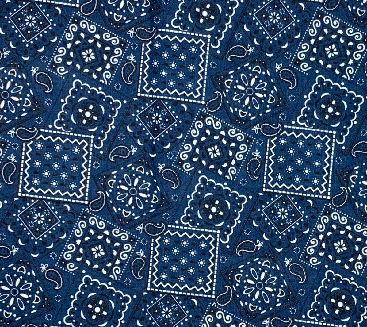 Bandana fabric navy blue Blazin bandana print cotton woven Etsy