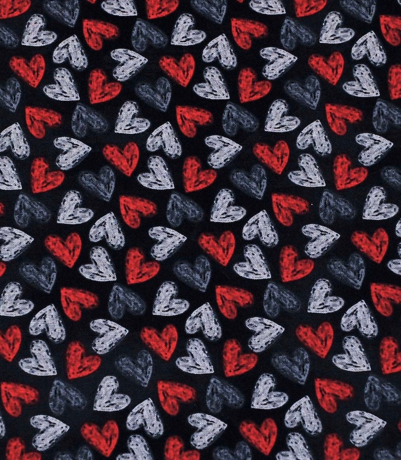 Chalkboard Hearts on Black Fabric Joann Fabrics Valentine Etsy