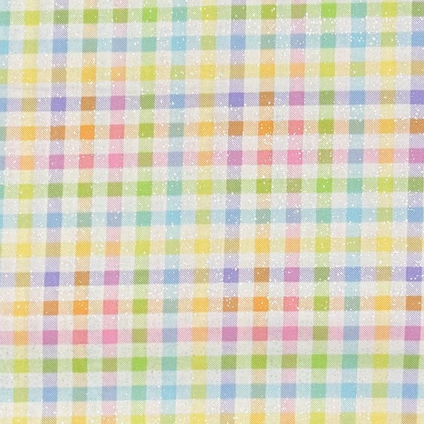 Pastel plaid Spring Easter cotton woven fabric with yellow, pink, blue, green coordinate (J29)