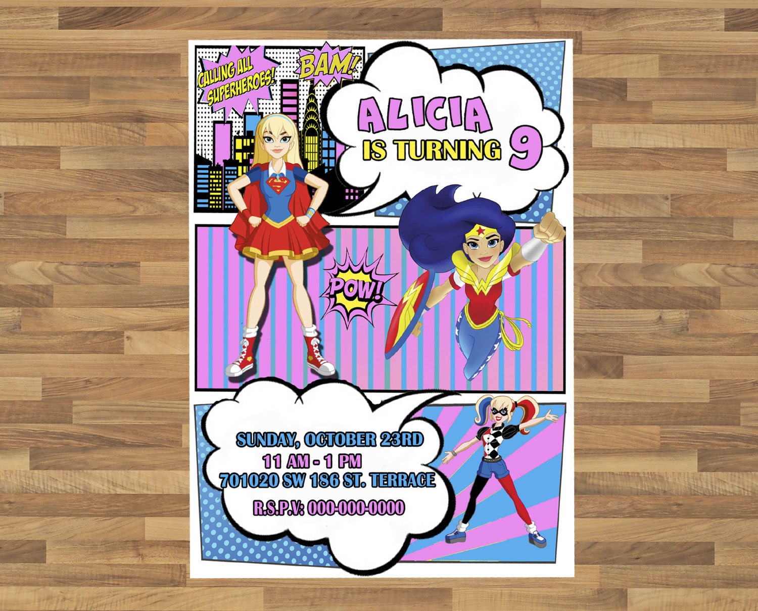 Dc Super Hero Girls Birthday Party Invitation Digital Etsy Dc Super Hero Girls Birthday Party Invitation Digital Etsy