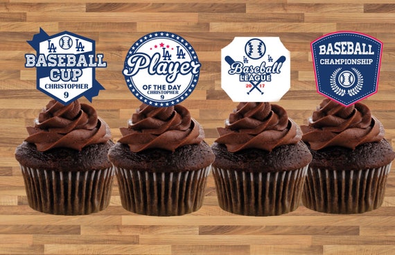 Personalized Printable Baseball Party Cupcake Toppers | Etsy