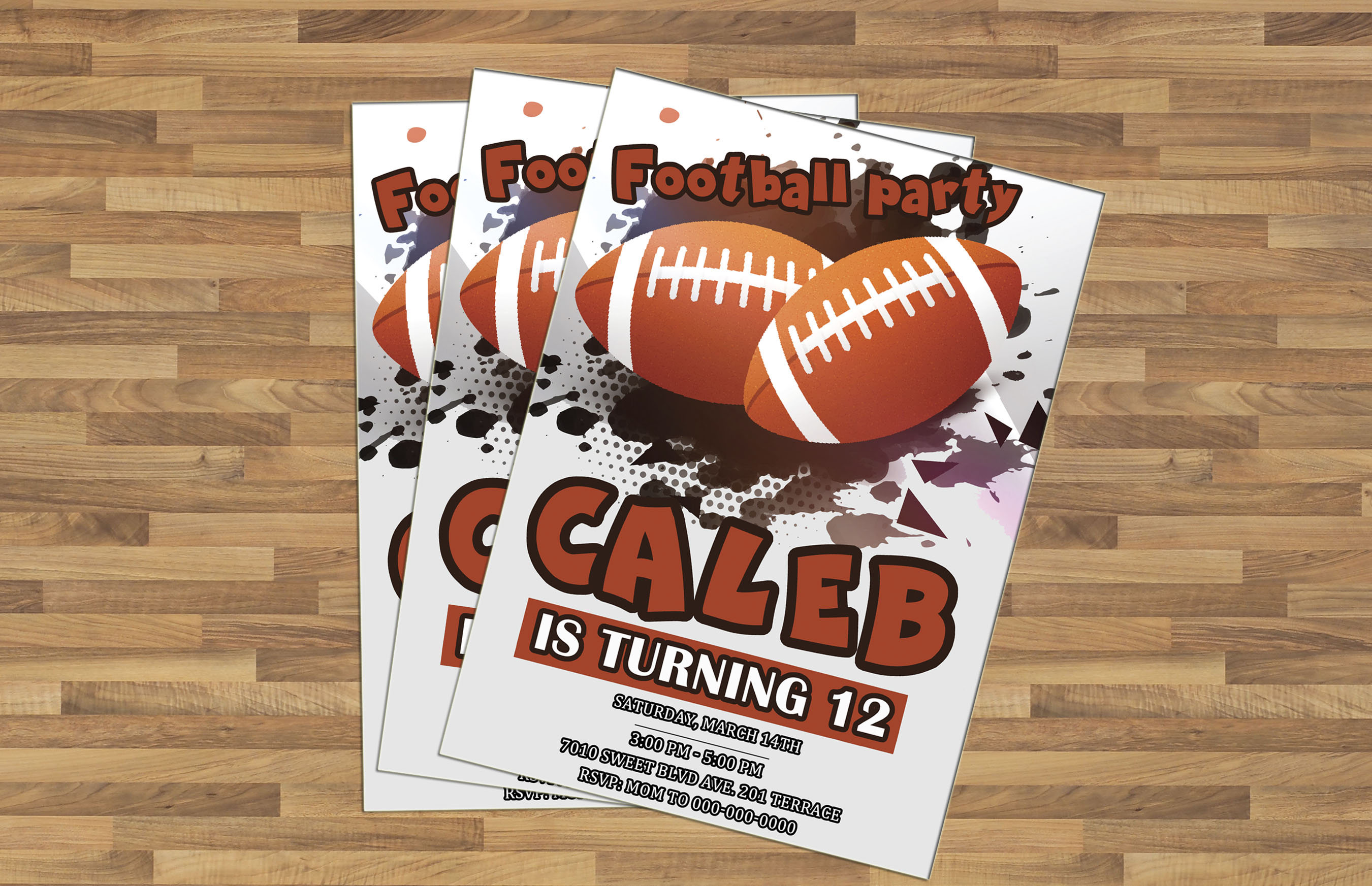 American Football Photo Invitations Birthday Invite Kids | Etsy
