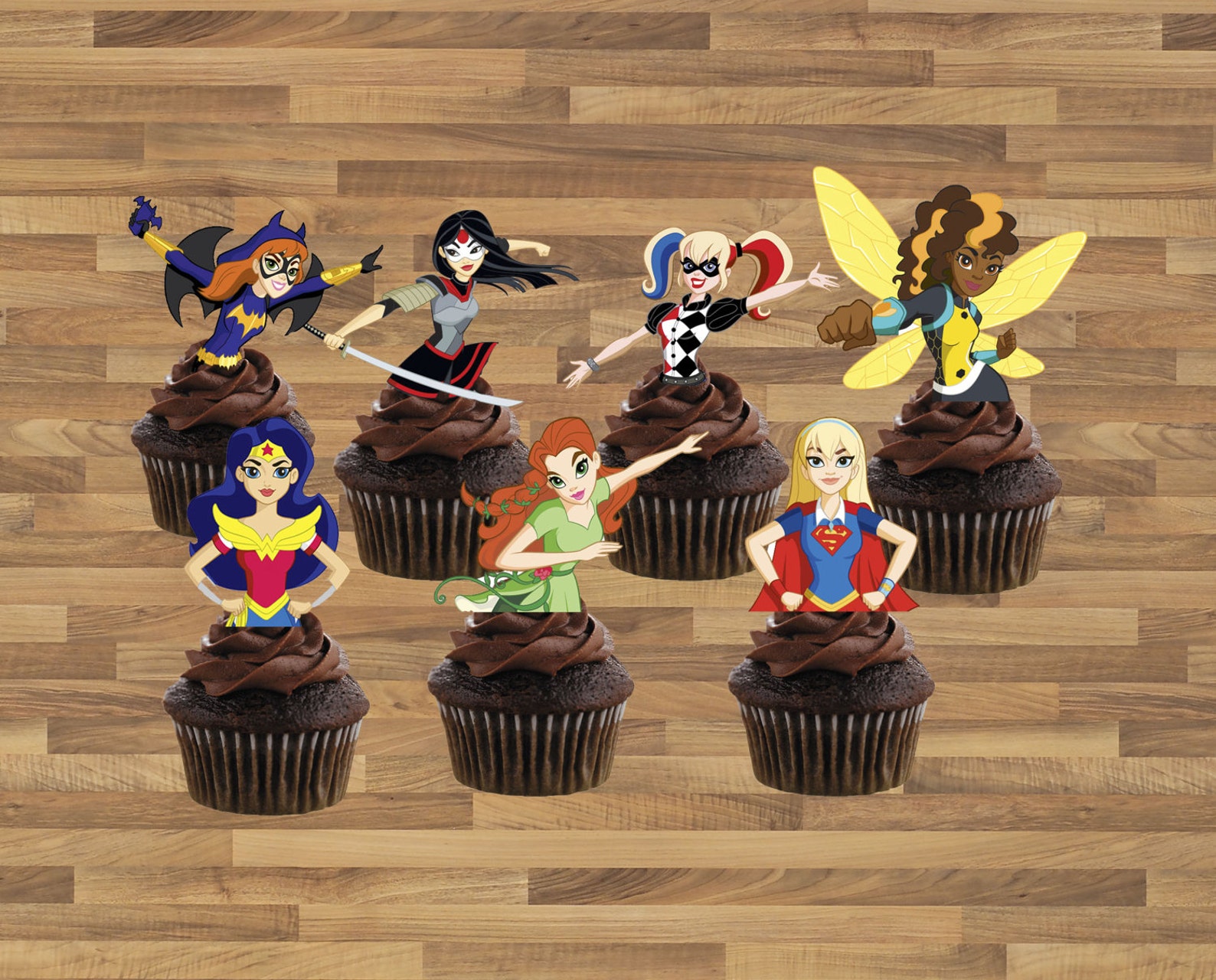 DC Superhero Girls Cupcake Toppers | Etsy