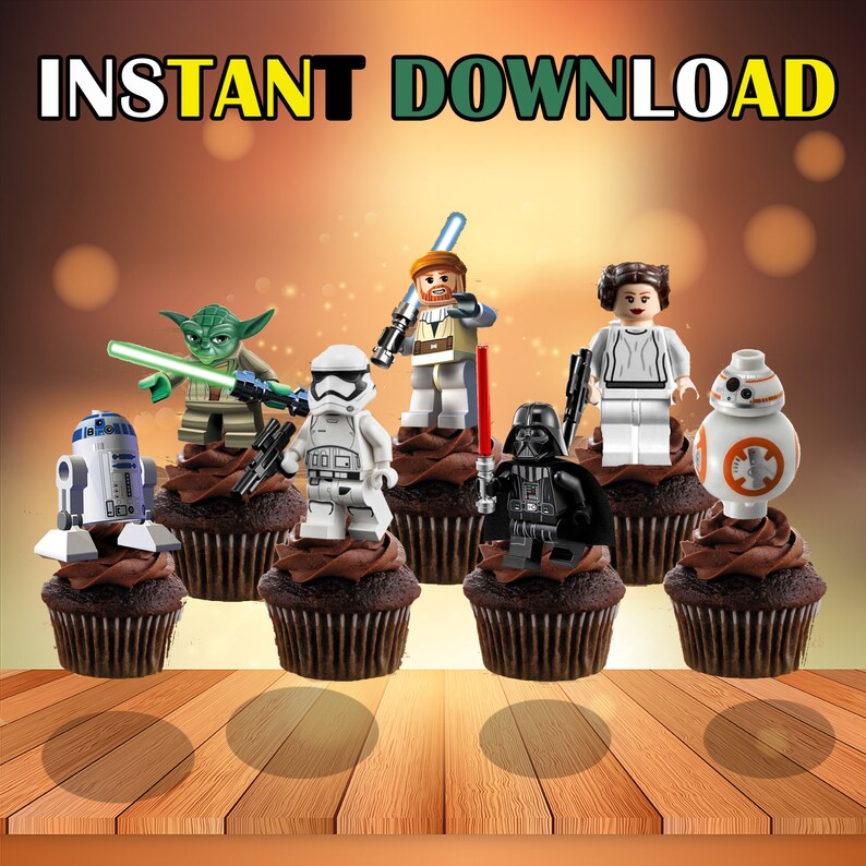 Star Wars cupcake toppers Star Wars Party Birthday Star Etsy