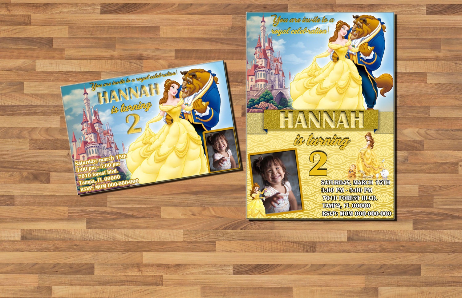 Princess Belle Invitation Princess Belle Invitations Beauty | Etsy