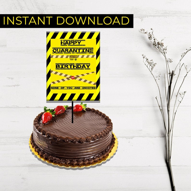 Download QUARANTINE BIRTHDAY Quarantine Cake Topper Quarantine Cake ...