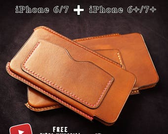 2 iPhone case patterns+video tutorial/ iphone 6,7, 6 plus and 7 plus/ leathercraft tutorials