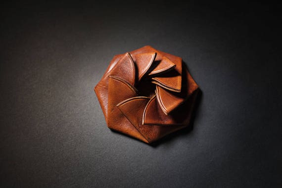 Leather origami coin purse best sale