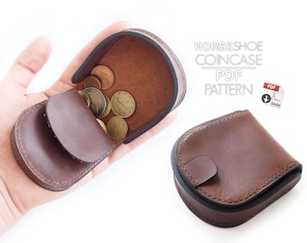 Horseshoe coin case patterns+video tutorial/leathercraft patterns