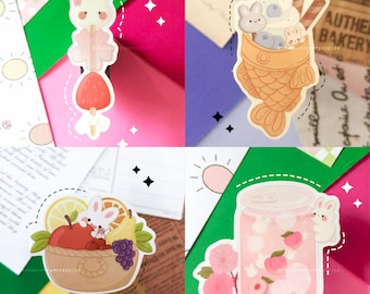 Vinyl Sticker: Bonbon Taiyaki, Fruit Basket, Peach Soda, Ichigo Stick