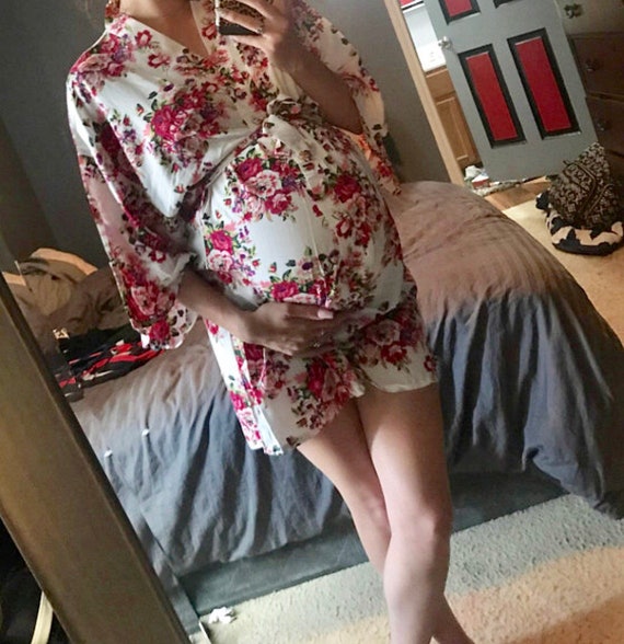 Monogram Maternity Robe Nursing Robe Delivery Hospital Gown Etsy