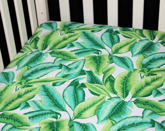 banana leaf crib sheet