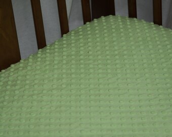 Minky Mini Crib Sheet Bright Green Minky Crib Bedding Green Minky Fitted Crib Sheet Lime Green Minky Round Crib Sheet Changing Pad C