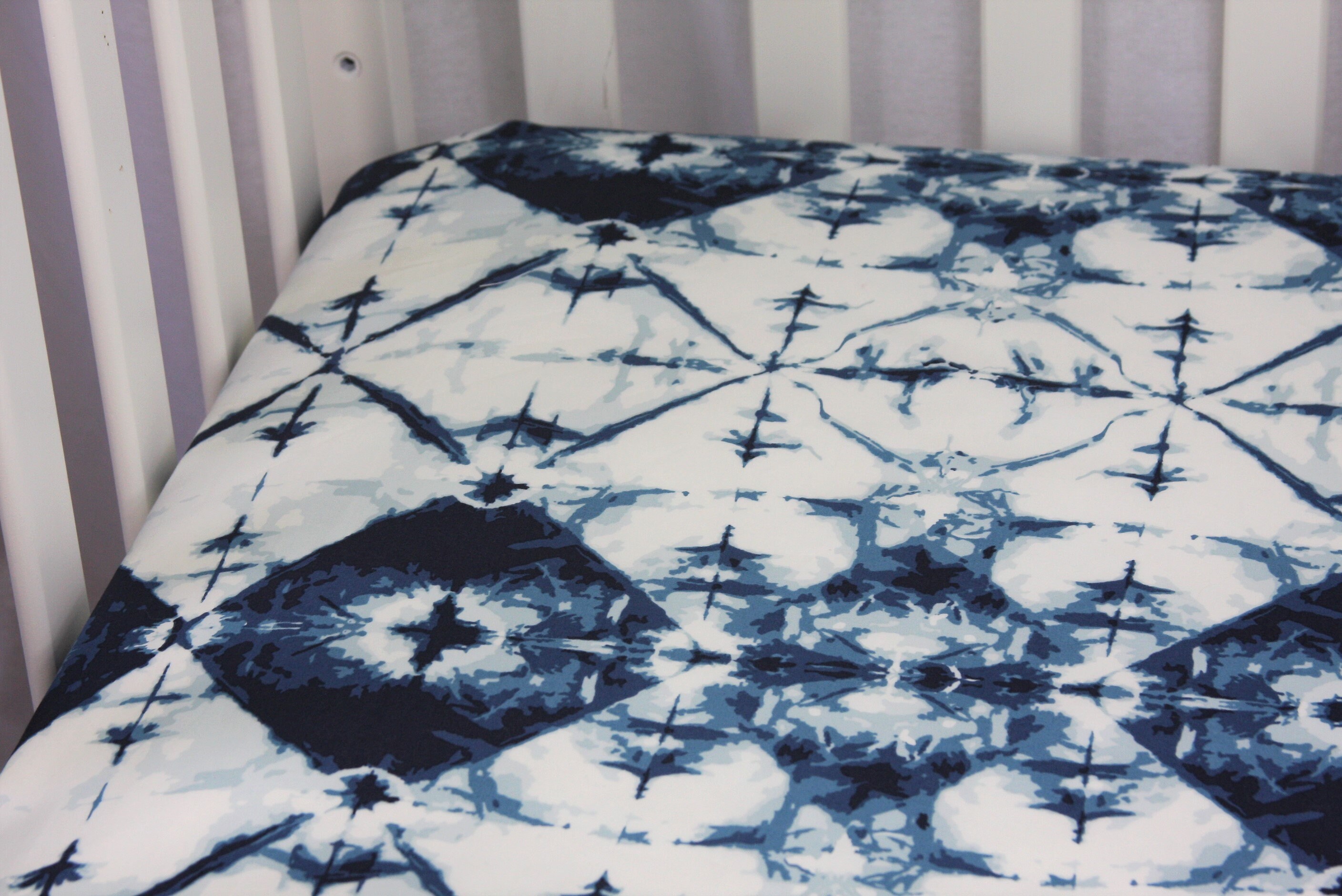 indigo crib sheet