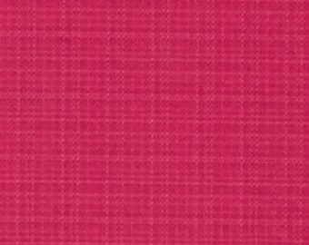 May include: A solid pink fabric with a subtle woven texture. The fabric has a smooth, even surface and a slightly shiny finish.