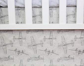 Crib Bedding Skirt / Mini Crib Skirt - Vintage Fly