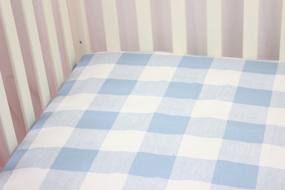 Blue buffalo plaid crib skirt hot sale