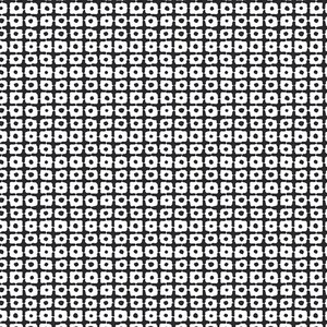 May include: Black and white geometric pattern with small white circles arranged in a grid pattern.