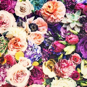 Minky Sheet - Peony Amethyst Garden -  Sheet any size/shape