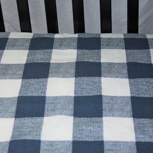 Fitted Crib Sheet / Mini Crib Sheet / Pack N Play Navy Buffalo Check image 2