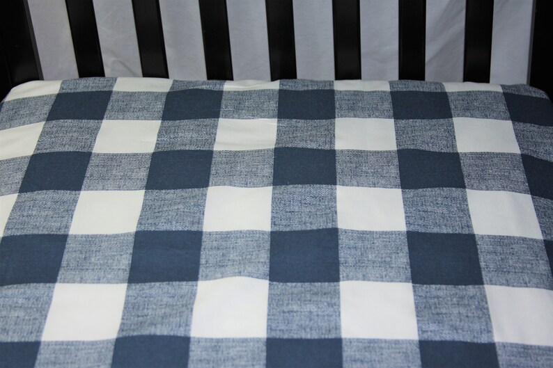 Fitted Crib Sheet / Mini Crib Sheet / Pack N Play Navy Buffalo Check image 2