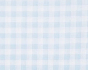 Crib Bedding Skirt / Mini Crib Skirt- Light Blue Check