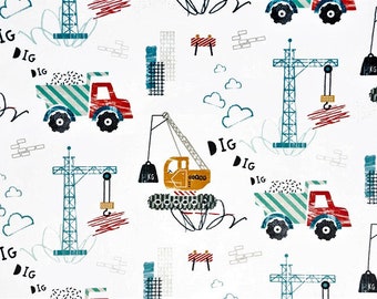 Digital Cuddle - Dig Dig Dig Construction Minky Fabric From Shannon Fabrics