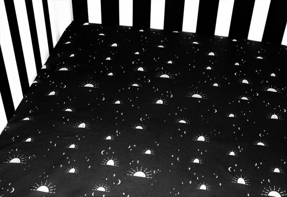 Black fitted crib sheet sale
