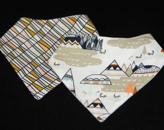 Bandana Bib Set- Woodland Oak