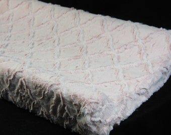 Deluxe Minky Changing Pad Cover Standard or IKEA Vadra Change Pad - Dusty Rose Lattice Minky