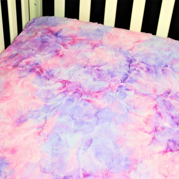 Luxe Minky Crib Sheet / Mini Crib Sheet / Pack N Play - Unicorn Sorbet Minky