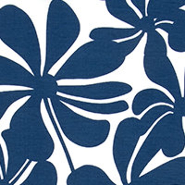 Waterproof Outdoor Curtain Panels - Twirly Courtyard Navy - for Sunroom, Screenroom, Gazebo & Patio