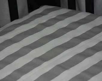 Fitted Crib Sheet / Mini Crib Sheet / Pack N Play - Gray White Stripe