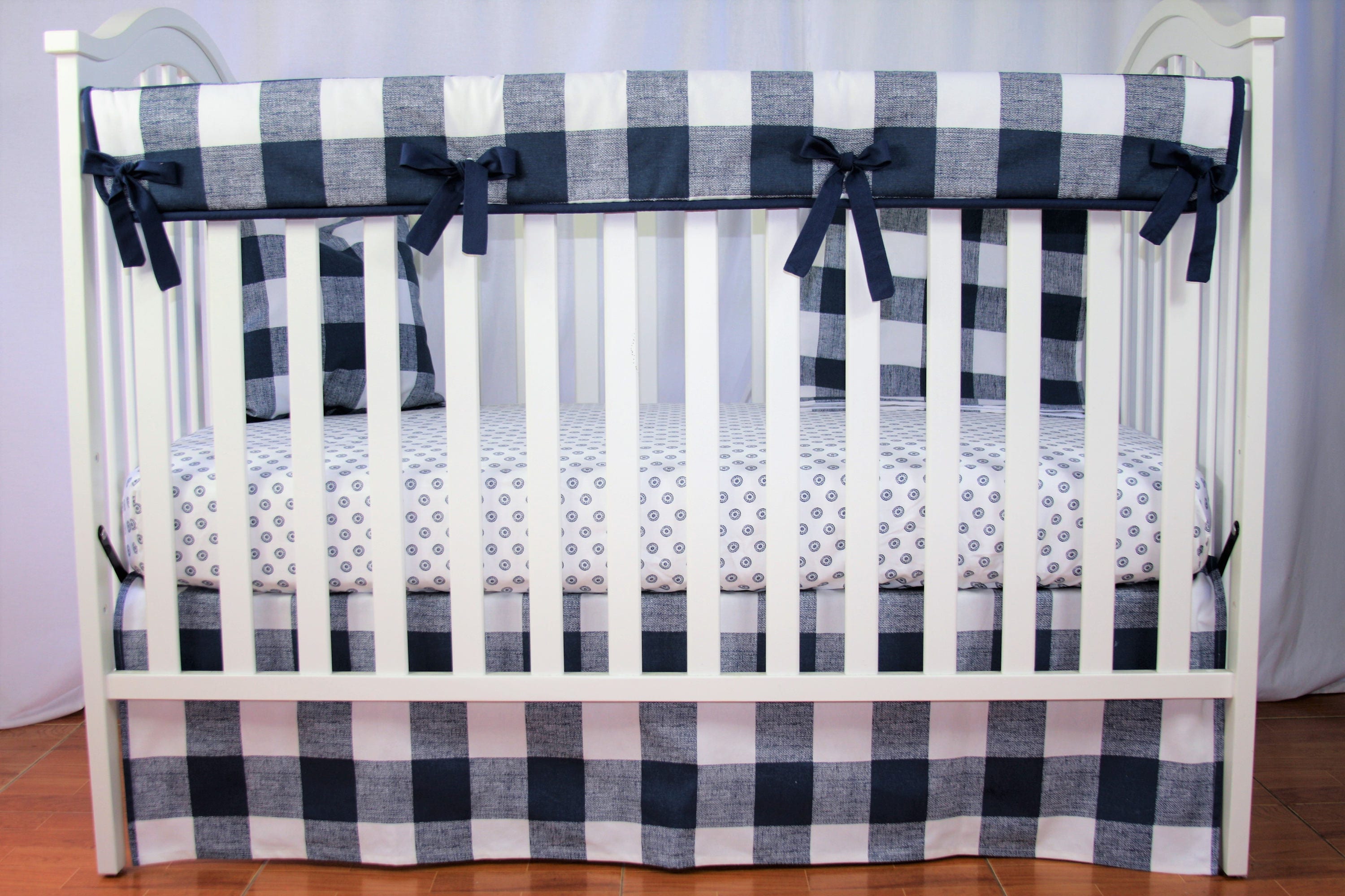 navy crib sheets