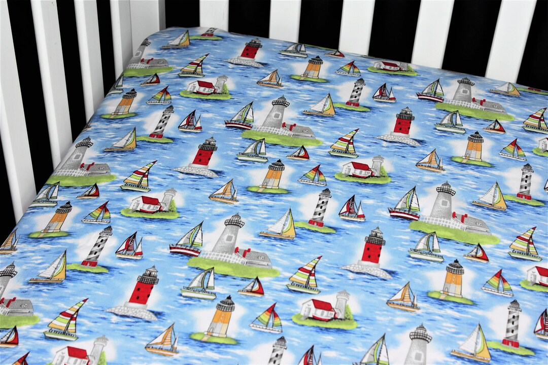 Fitted Crib Sheet / Mini Crib Sheet / Pack N Play Sailboats Etsy
