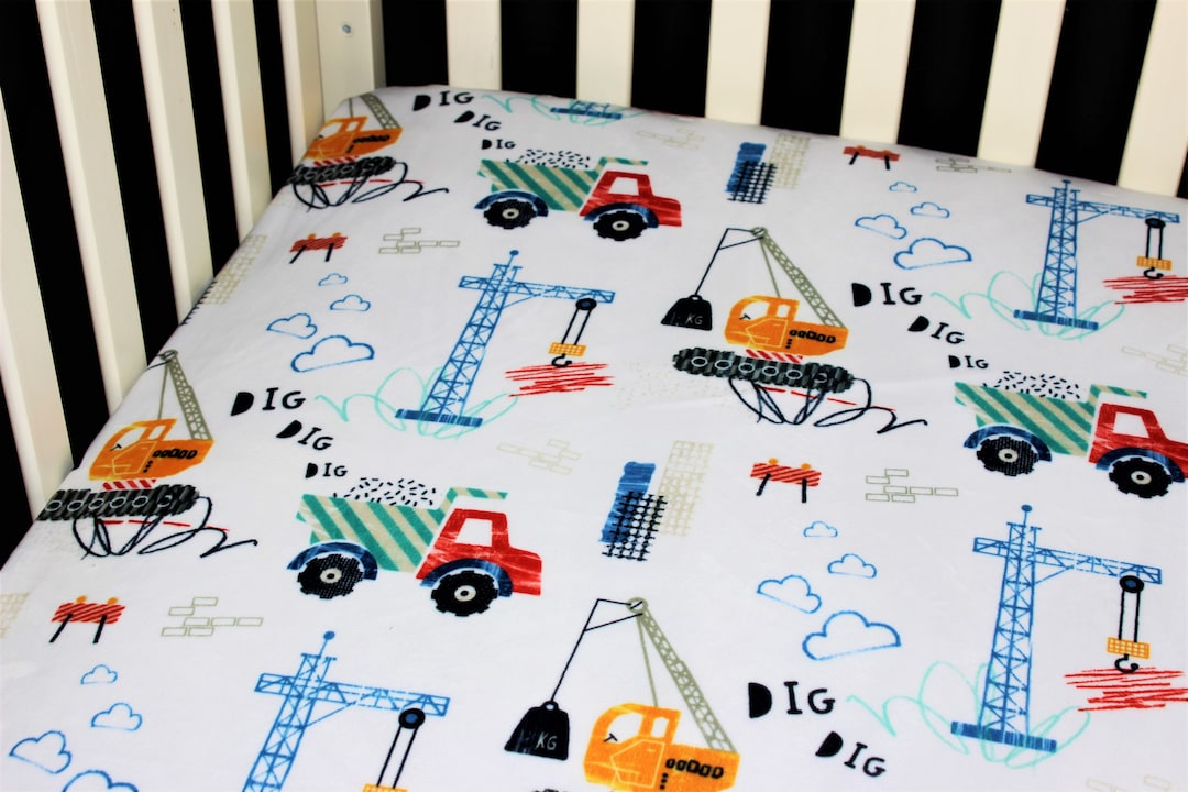 Minky Crib Sheet / Mini Crib Sheet / Pack N Play Dig Dig Dig Etsy