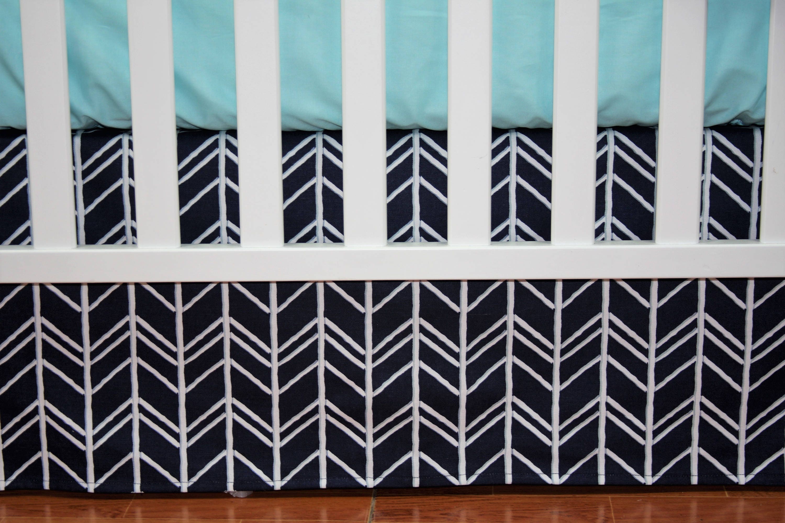 Crib Bedding Set Herringbone Baby Bedding Navy Crib Bedding Etsy Canada